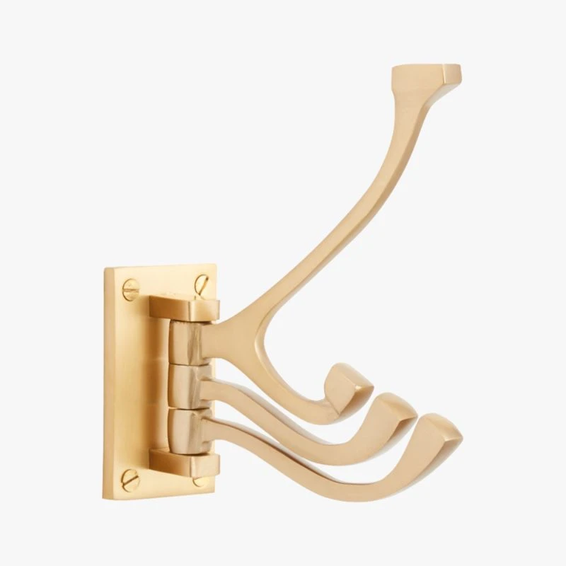 Brass 3-Prong Swivel Towel Hook 4 Brass 3-Prong Swivel Towel Hook - Image 4