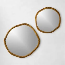 Abel Brass Round Wall Mirror 34" -Optimal Furniture Store AbelBrsRndWallMirrorsGrpFHS22