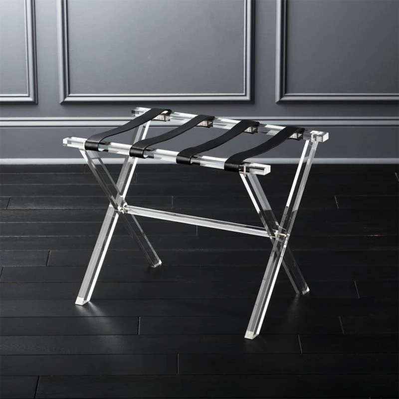 Acrylic And Leather Luggage Rack 1 Acrylic And Leather Luggage Rack
