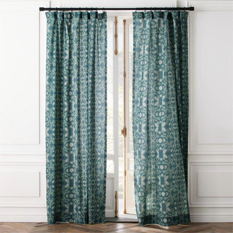 Adirex Blue Organic Cotton Window Curtain Panel 48''x84'' 1 Adirex Blue Organic Cotton Window Curtain Panel 48''x84''