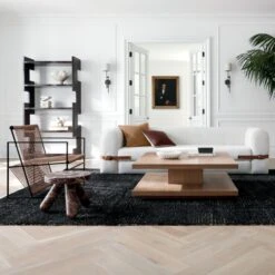 Keen Hand-Knotted Viscose Black Area Rug 5'x8' -Optimal Furniture Store AlessoSnowFoldOutSleeperSofaJL21 1x1 2