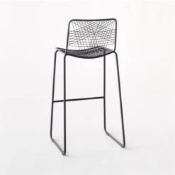 Alpha Black Metal Bar Stool -Optimal Furniture Store AlphaBlackBarstoolII3QBSSS21