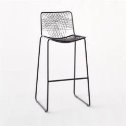 Alpha Black Metal Bar Stool -Optimal Furniture Store AlphaBlackBarstoolII3QSSS21