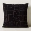 Arabella Black Velvet Throw Pillow With Down-Alternative Insert 23''
