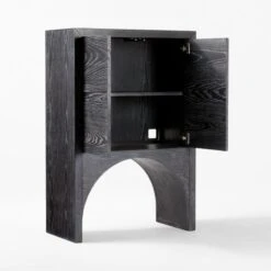 Augusta Black Entryway Cabinet 14 Augusta Black Entryway Cabinet -Optimal Furniture Store ArcBlkEntrywayCabinet3QAVSSS22