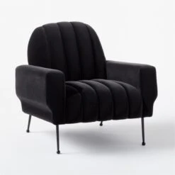 Ardis Black Chair -Optimal Furniture Store ArdisBlkVelvetChairLuca3QSSS21