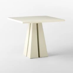 Aron White Cast Metal Outdoor Bistro Table -Optimal Furniture Store AronSqBistroTable3QSSS23