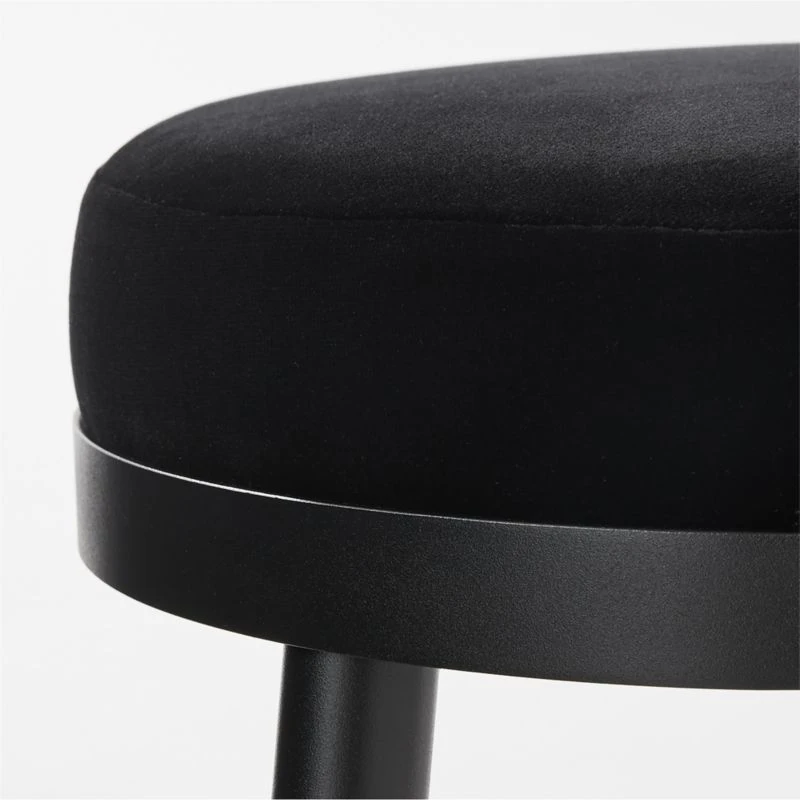 Atlas Black Velvet Counter Stool Set Of 2 4 Atlas Black Velvet Counter Stool Set Of 2 - Image 4