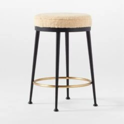 Atlas Shearling White Counter Stool Set Of 2 -Optimal Furniture Store AtlasShrlngCounterStool3QSSF21