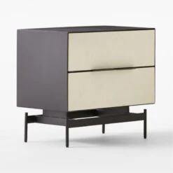 Avers 2-Drawer Plaster And Black Metal Nightstand -Optimal Furniture Store AversMtlFrameNightstand3QSSS22