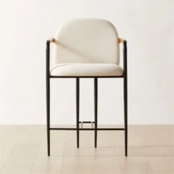 Avont White Upholstered Counter Stool