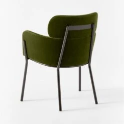 Azalea Green Velvet Dining Armchair -Optimal Furniture Store AzaleaGrnVelvetChair3QBSSS22