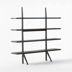 Azzurra Black Metal And Wood Bookshelf -Optimal Furniture Store AzzurraBookcase3QSSF22