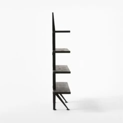 Azzurra Black Metal And Wood Bookshelf -Optimal Furniture Store AzzurraBookcaseSDSSF22