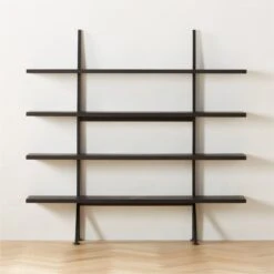 Azzurra Black Metal And Wood Bookshelf -Optimal Furniture Store AzzurraBookcaseSHF22