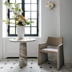 Torino Textured White Vase -Optimal Furniture Store BabylonRoundSmallTableFCAG20 1x1 1