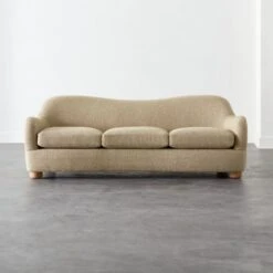 Bacio Camel Boucle Sofa With Bleached Oak Legs