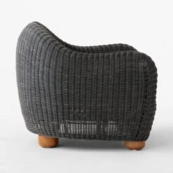 Bacio Graphite Rattan Outdoor Lounge Chair With Grey Sunbrella® Cushions -Optimal Furniture Store BacioGreyLoungeChairSDSSS23