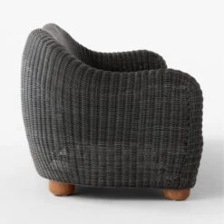 Bacio Graphite Rattan Outdoor Sofa With Grey Sunbrella® Cushions -Optimal Furniture Store BacioGreySofaSDSSS23