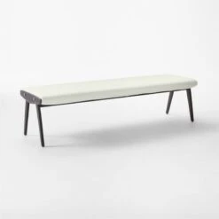 Baja Ivory Velvet Bench -Optimal Furniture Store BajaIvoryBoucleBench3QSSF22