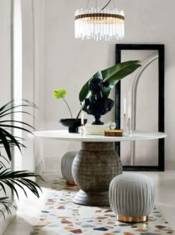 Black Ceramic Pedestal Bowl -Optimal Furniture Store BalanceRoundPedestalDiningTableAg19 1