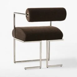 Barber Dark Brown Upholstered Dining Chair -Optimal Furniture Store BarberFabricChair3QBSSSF23