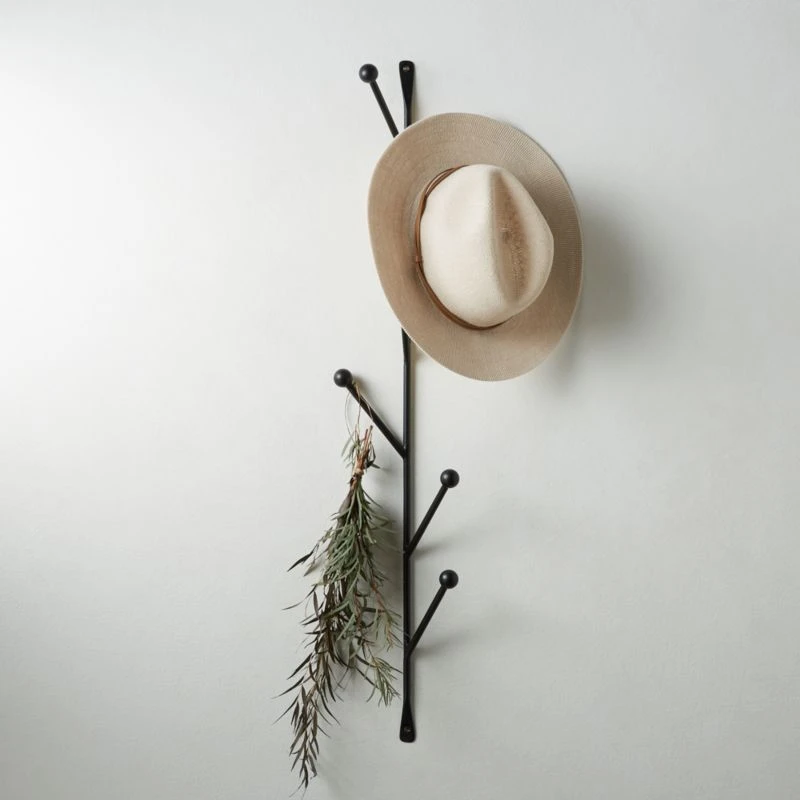 Barker Matte Black Vertical Wall Mounted Coat Rack 2 Barker Matte Black Vertical Wall Mounted Coat Rack - Image 2