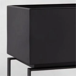 Baros Black Metal Outdoor Raised Planter Low -Optimal Furniture Store BarosMetalPlanterLowAV2SHS23
