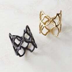 Basal Polished Brass Napkin Rings Set Of 8 -Optimal Furniture Store BasalNapkinRingGroupFHF22