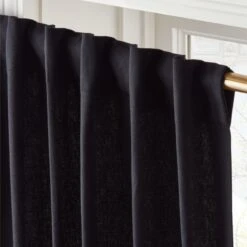 Black Cotton Basketweave Window Curtain Panel 48''x84'' 8 Black Cotton Basketweave Window Curtain Panel 48''x84'' -Optimal Furniture Store BasketweaveBlk96CrtnPnlAV2SHS23