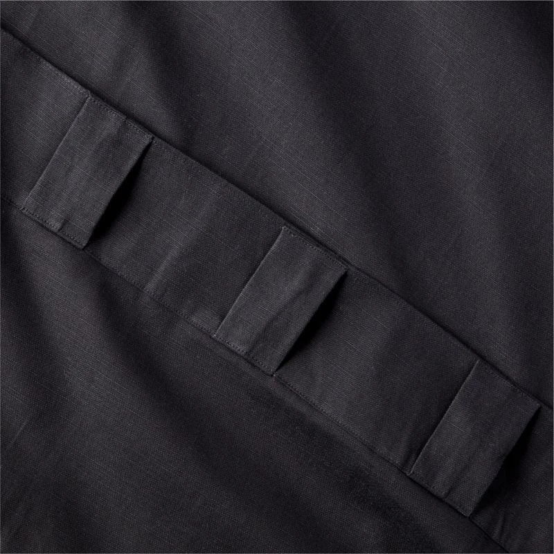 Black Cotton Basketweave Window Curtain Panel 48''x84'' 5 Black Cotton Basketweave Window Curtain Panel 48''x84'' - Image 5