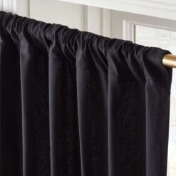 Black Cotton Basketweave Window Curtain Panel 48''x84'' 7 Black Cotton Basketweave Window Curtain Panel 48''x84'' -Optimal Furniture Store BasketweaveBlk96CrtnPnlAVSHS23