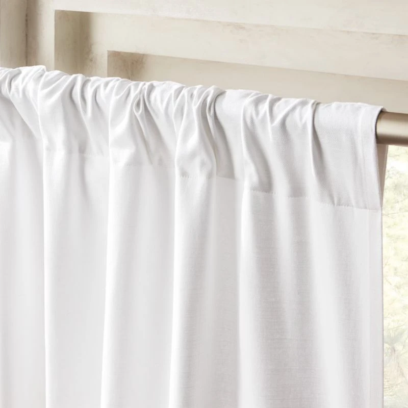 White Cotton Basketweave Window Curtain Panel 48"x84" 3 White Cotton Basketweave Window Curtain Panel 48"x84" - Image 3