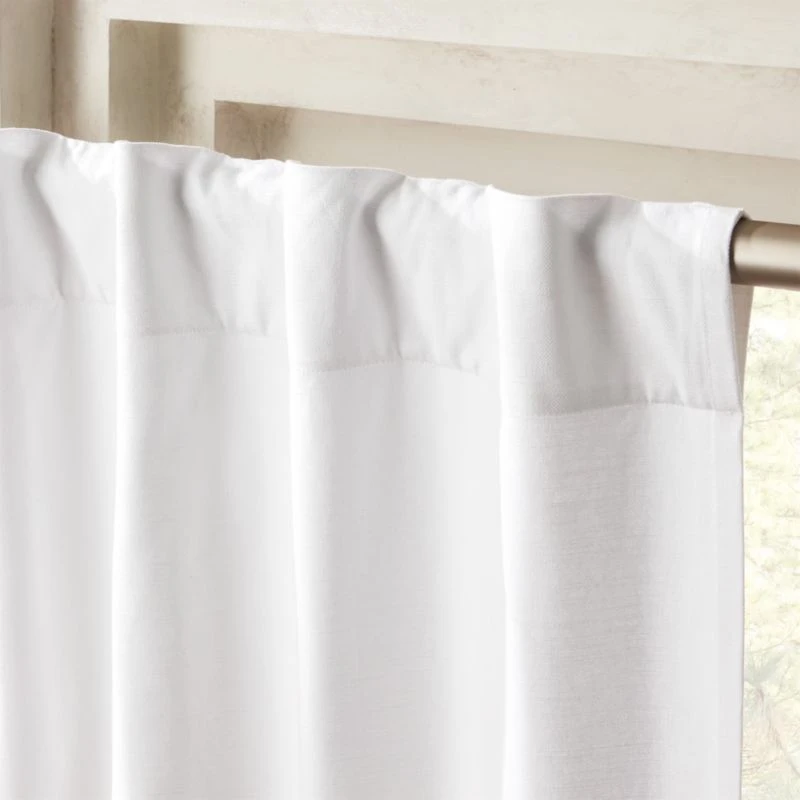 White Cotton Basketweave Window Curtain Panel 48"x84" 2 White Cotton Basketweave Window Curtain Panel 48"x84" - Image 2