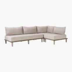 Baixa 3-Piece Wood Outdoor Patio Sectional Sofa -Optimal Furniture Store BaxiaWood3PcSect3QS20