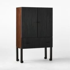 Bayamo Dark Blue Wood Bar Cabinet -Optimal Furniture Store BayamoStandingBar3QSSS23