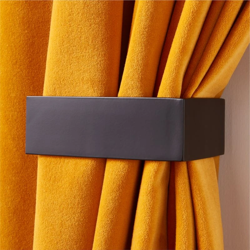 Bend Matte Black Curtain Tieback 2 Bend Matte Black Curtain Tieback - Image 2