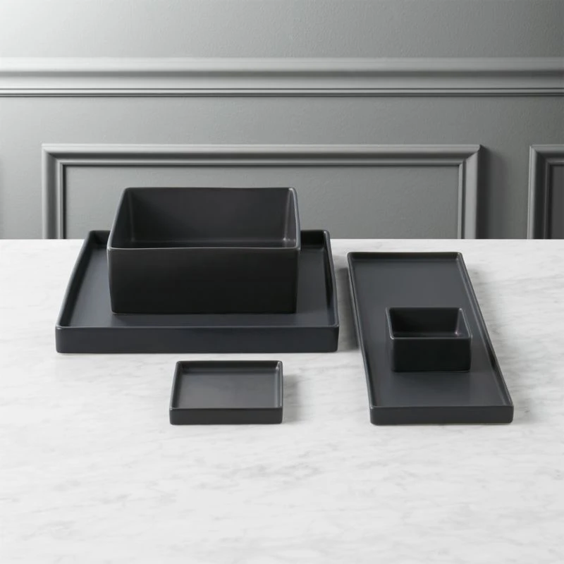 Bento Square Matte Black Serving Platter 2 Bento Square Matte Black Serving Platter - Image 2