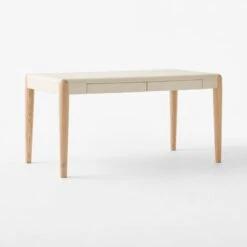 Beto White Shagreen Desk With Drawer -Optimal Furniture Store BetoIvoryShagreenDesk3QAVSSF23