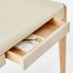 Beto White Shagreen Desk With Drawer -Optimal Furniture Store BetoIvoryShagreenDeskAVSSF23