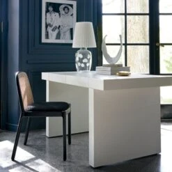 Nadia Black Cane Chair -Optimal Furniture Store BiancaLacqueredLinenParsonsMR21