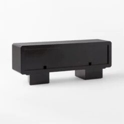 Bishop Black Ebonized Oak Wood Credenza -Optimal Furniture Store BishopCredenza3QBSSS22