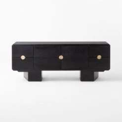 Bishop Black Ebonized Oak Wood Credenza -Optimal Furniture Store BishopCredenzaSOSSS22