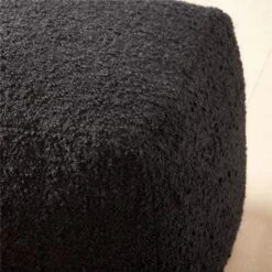 Black Boucle Pouf -Optimal Furniture Store BlackBouclePoufROF22