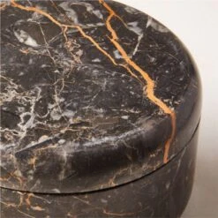 Black Golden Marble Candle Bowl -Optimal Furniture Store BlackGldnMrblCandleBowlAV2SHF22