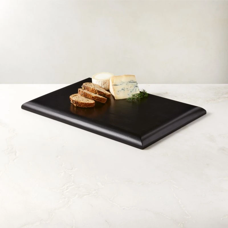 Oacoma Rectangular Black Wood Serving Board 2 Oacoma Rectangular Black Wood Serving Board - Image 2