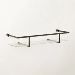 Blaine Black Wall Shelf With Rail 24" 8 Blaine Black Wall Shelf With Rail 24" -Optimal Furniture Store BlaineMttBkWllShlfWR24inAVSHF22