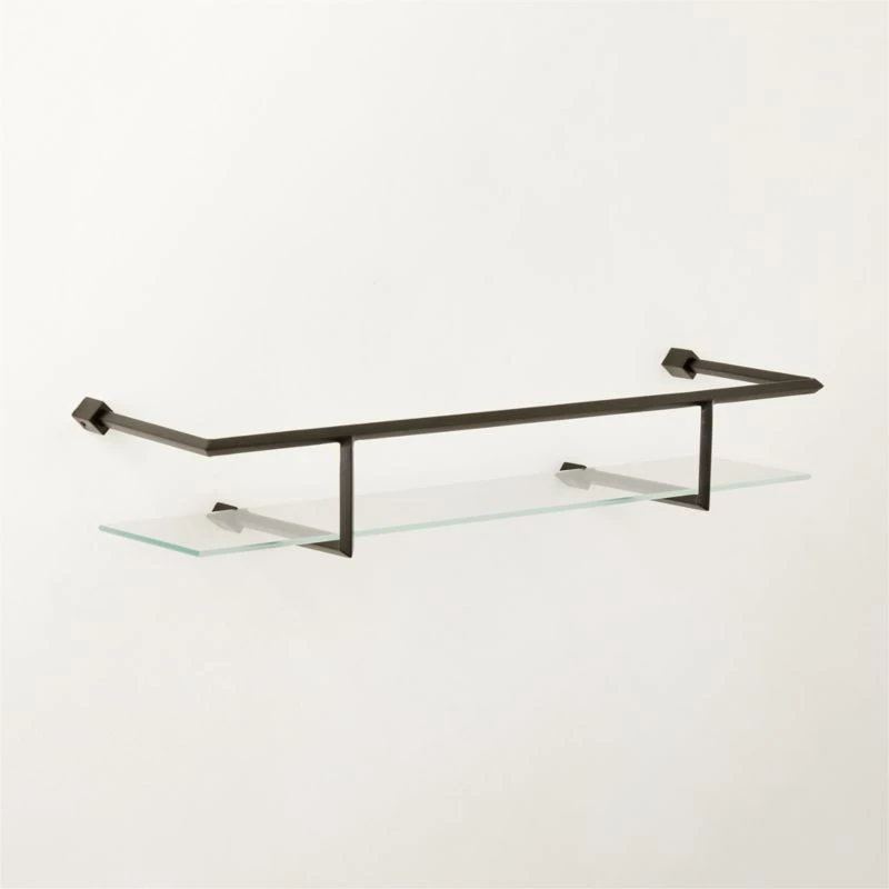 Blaine Black Wall Shelf With Rail 24" 4 Blaine Black Wall Shelf With Rail 24" - Image 4