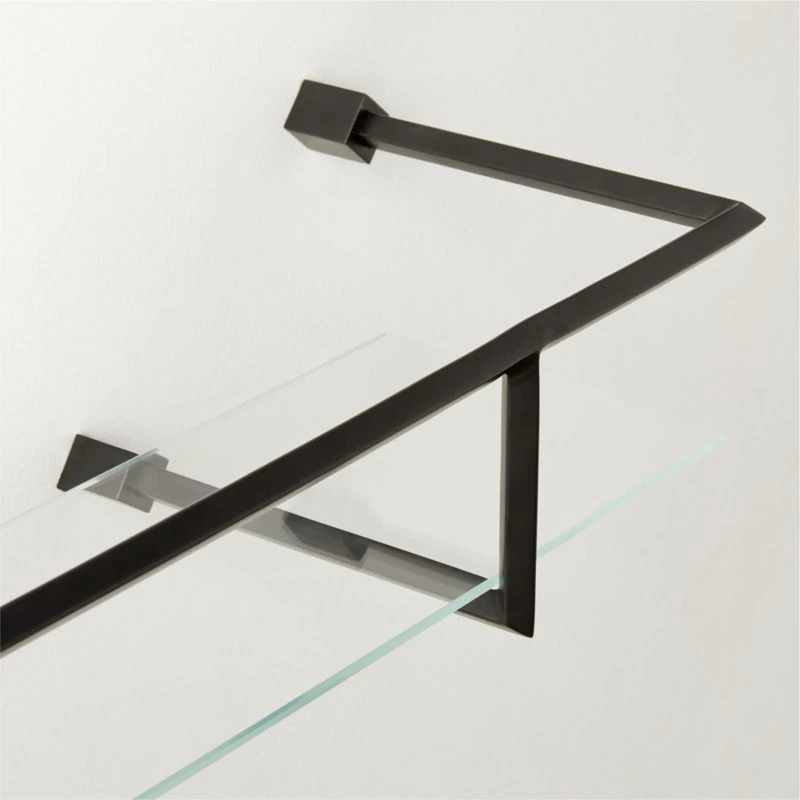Blaine Black Wall Shelf With Rail 24" 5 Blaine Black Wall Shelf With Rail 24" - Image 5