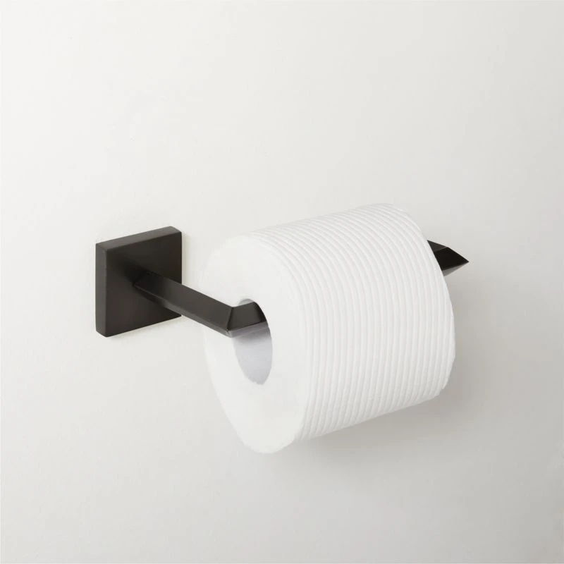 Blaine Matte Black Wall Mount Toilet Paper Holder 2 Blaine Matte Black Wall Mount Toilet Paper Holder - Image 2